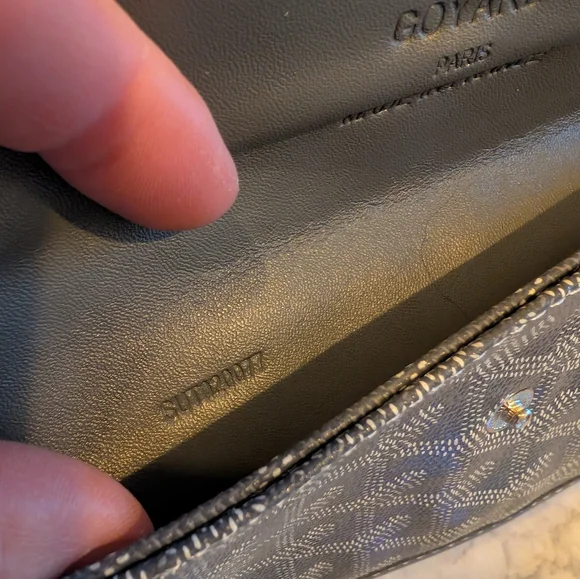 Goyard Gray Chevron Coated Canvas Goyardine St.Louis Pouch Wallet - Picture 4 of 6
